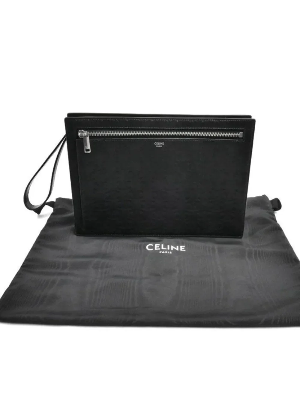 Celine Triomphe Clutch Black Vintage